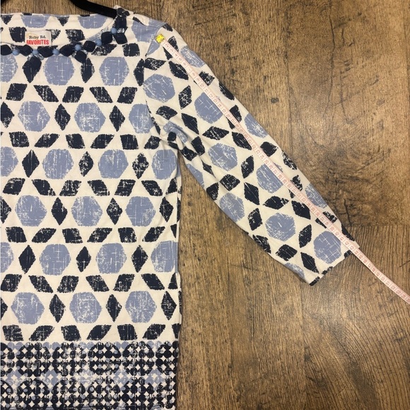 Ruby Rd. Blue and Black Patterned Top - Picture 8 of 8